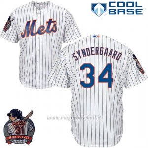 Maglia Baseball Uomo New York Mets Noah Syndergaard Bianco Cool Base With Piazza