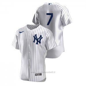 Maglia Baseball Uomo New York Yankees Mickey Mantle Autentico Bianco
