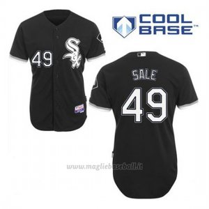 Maglia Baseball Uomo Chicago White Sox 49 Chris Sale Nero Alterner Cool Base