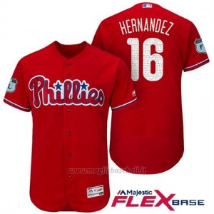 Maglia Baseball Uomo Philadelphia Phillies Cesar Hernandez Scarlet 2017 Allenamento Primaverile Flex Base Giocatore