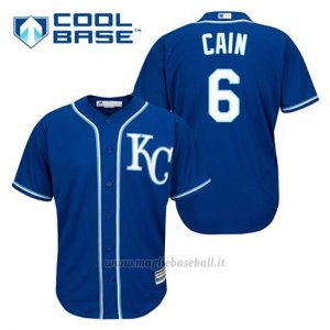 Maglia Baseball Uomo Kansas City Royals Lorenzo Cain 6 Blu Alterner Cool Base