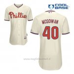 Maglia Baseball Uomo Philadelphia Phillies Dustin Mcgowan 40 Crema Alterner Cool Base
