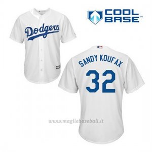 Maglia Baseball Uomo Los Angeles Dodgers Sandy Koufax 32 Bianco 1ªCool Base