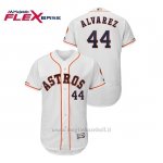 Maglia Baseball Uomo Houston Astros 44 Y Ordan Alvarez Flex Base Autentico Collezione Bianco