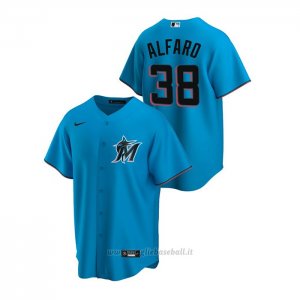 Maglia Baseball Uomo Miami Marlins Jorge Alfaro Replica Alternato Blu