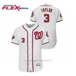 Maglia Baseball Uomo Washington Nationals 3 Michael A. Tayl Or 2019 World Series Bound Flex Base Bianco