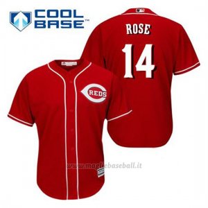 Maglia Baseball Uomo Cincinnati Reds Pete Rose 14 Rosso Alterner Cool Base