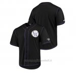 Maglia Baseball Uomo Colorado Rockies Button-down Stitches Team Color Nero