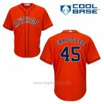Maglia Baseball Uomo Houston Astros Carlos Lee 45 Arancione Alterner Cool Base