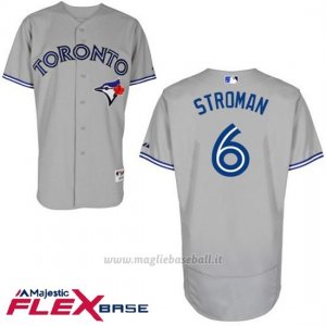 Maglia Baseball Uomo Toronto Blue Jays Marcus Stroman Majestic Autentico Collezione Grigio Flex Base