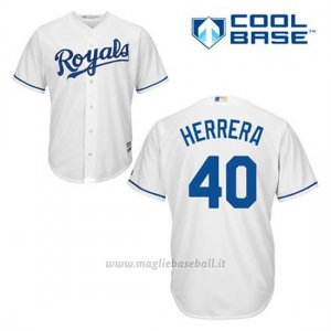 Maglia Baseball Uomo Kansas City Royals Kelvin Herrera 40 Bianco 1ªCool Base