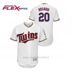Maglia Baseball Uomo Minnesota Twins Eddie Rosario 150th Aniversario Patch Flex Base Bianco