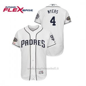 Maglia Baseball Uomo San Diego Padres Wil Myers 150th Aniversario Patch Flex Base Bianco