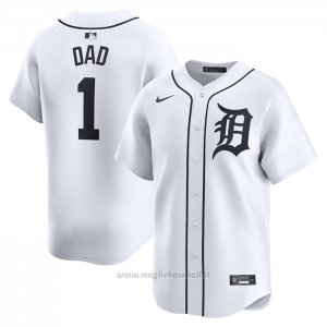 Maglia Baseball Uomo Detroit Tigers #1 Dad Home Limited Bianco