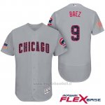 Maglia Baseball Uomo Chicago Cubs 2017 Estrellas y Rayas Cubs 9 Javier Baez Grigio Flex Base
