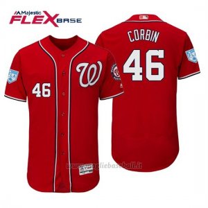 Maglia Baseball Uomo Washington Nationals Patrick Corbin Flex Base Entrenamiento De Primavera 2019 Rosso