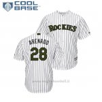 Maglia Baseball Uomo Rockies Nolan Arenado 2018 Dia de los Caidos Cool Base Bianco