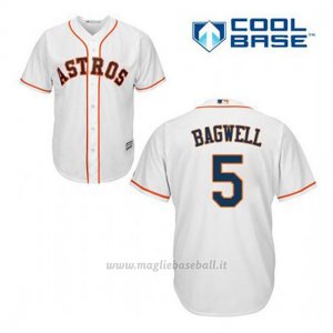 Maglia Baseball Uomo Houston Astros Jeff Bagwell 5 Bianco 1ªCool Base