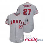 Maglia Baseball Uomo Los Angeles Angels Mike Trout 2018 All Star Game Flex Base Grigio