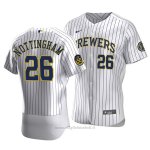 Maglia Baseball Uomo Milwaukee Brewers Jacob Nottingham Autentico Primera Bianco