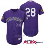 Maglia Baseball Uomo Colorado Rockies Nolan Arenado 28 Colorado Rockies Viola 2017 Allenamento Primaverile Flex Base Giocatore