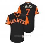 Maglia Baseball Uomo San Francisco Giants Gorkys Hernandez 2018 Llws Players Weekend Cazador Nero