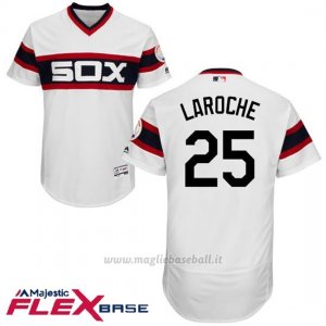 Maglia Baseball Uomo Chicago White Sox 25 Adam Laroche Bianco Autentico Collezione Flex Base