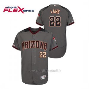 Maglia Baseball Uomo Arizona Diamondbacks Jake Lamb 150th Aniversario Patch Autentico Flex Base Grigio