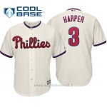 Maglia Baseball Uomo Philadelphia Phillies Bryce Harper Cool Base Alternato Crema