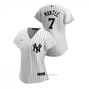 Maglia Baseball Donna New York Yankees Mickey Mantle 2020 Replica Primera Bianco