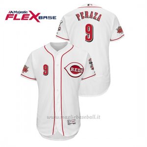 Maglia Baseball Uomo Cincinnati Reds Jose Peraza 150th Aniversario Patch Flex Base Bianco