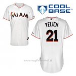 Maglia Baseball Uomo Miami Marlins Christian Yelich 21 Bianco 1ªCool Base