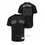 Maglia Baseball Hombre Boston Red Sox Personalizzate 2019 Players Weekend Autentico Nero