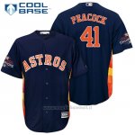Maglia Baseball Uomo Houston Astros 2017 World Series Campione Brad Peacock Blu Cool Base