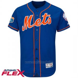 Maglia Baseball Uomo New York Mets Blank Blu Flex Base Autentico Collezione Allenamento Primaverile