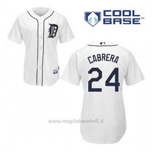Maglia Baseball Uomo Detroit Tigers Miguel Cabrera 24 Bianco 1ªCool Base