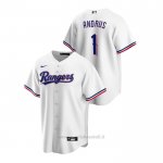 Maglia Baseball Uomo Texas Rangers Elvis Andrus Replica Primera Bianco