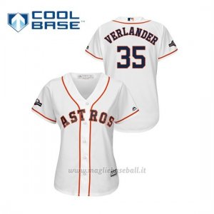 Maglia Baseball Donna Houston Astros 35 Justin Verlander 2019 Postseason Cool Base Bianco