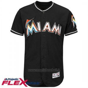 Maglia Baseball Uomo Miami Marlins Blank Nero Flex Base Autentico Collezione