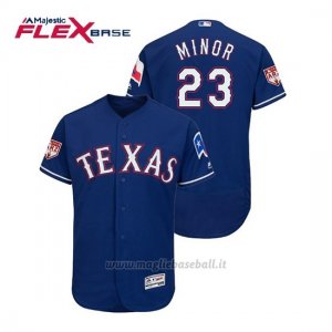 Maglia Baseball Uomo Texas Rangers Mike Minor Flex Base Entrenamiento De Primavera 2019 Blu