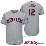 Maglia Baseball Uomo Cleveland Indians Francisco Lindor Grigio 2017 Mlb All Star Game Flex Base