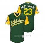 Maglia Baseball Uomo Oakland Athletics Matt Joyce 2018 Llws Players Weekend Sweet Swingin' Green