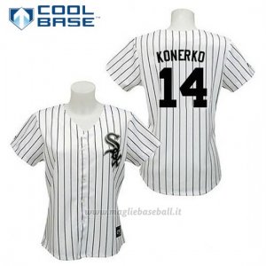 Maglia Baseball Uomo Chicago White Sox Paul Konerko 14 Bianco Cool Base