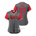 Maglia Baseball Donna Cincinnati Reds Jesse Winker 2018 Llws Players Weekend Wink Grigio