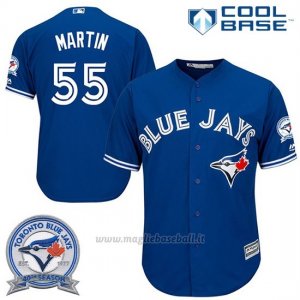 Maglia Baseball Uomo Toronto Blue Jays Russell Martin 55 Cool Base 40 Anniversario