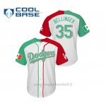 Maglia Baseball Hombre Los Angeles Dodgers 35 Cody Bellinger Cool Base Mexican Heritage Night Bianco