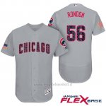 Maglia Baseball Uomo Chicago Cubs 2017 Estrellas y Rayas Cubs 56 Hector Rondon Grigio Flex Base