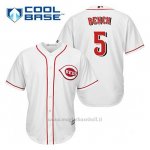 Maglia Baseball Uomo Cincinnati Reds Johnny Bench 5 Bianco 1ªCool Base