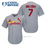 Maglia Baseball Uomo St. Louis Cardinals Matt Holliday 7 Grigio Cool Base