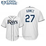 Maglia Baseball Uomo Tampa Bay Rays Carlos Gomez Cool Base Majestic 1ªBianco